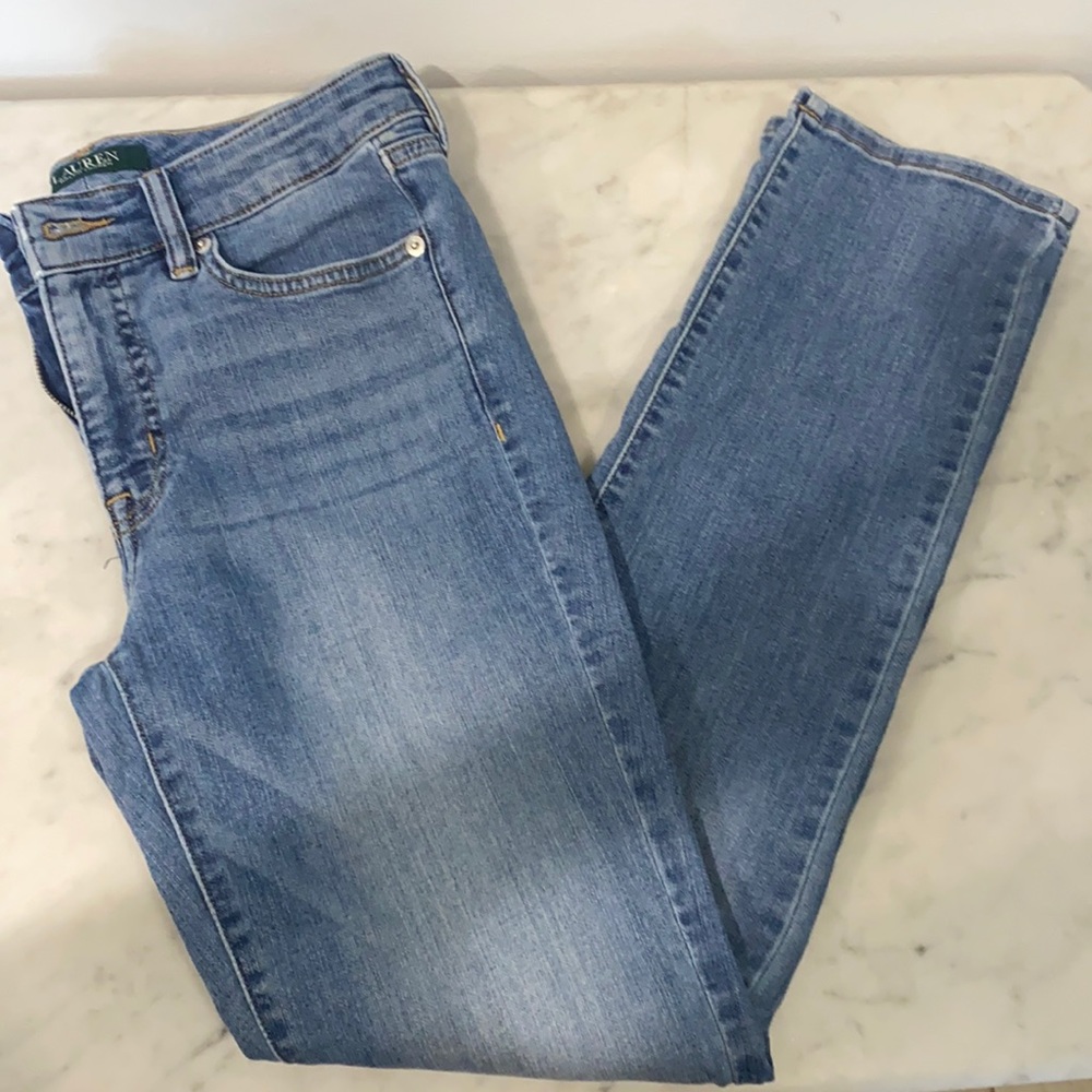 Lauren Ralph Lauren Straight Leg Stonewashed Jeans